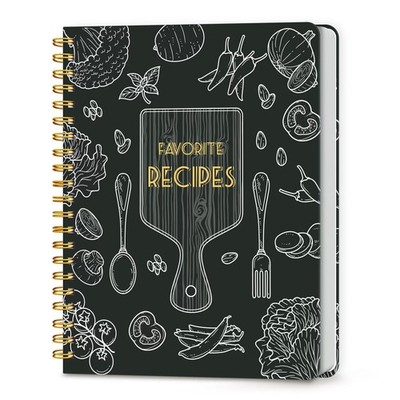 Blank Recipe Notebook to Write in Your Own Recipes, Full Page Sprial Hardcove...