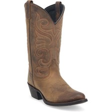 Laredo Bridget Tan Leather Round Toe Western Cowgirl Boots (USA Women Size)
