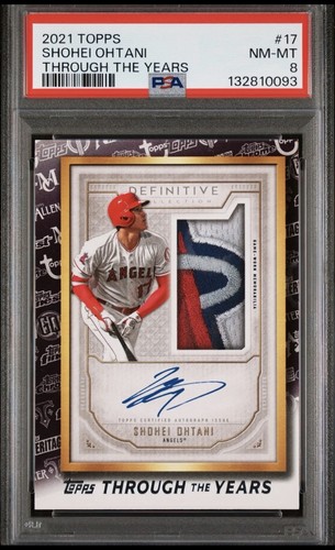 2021 Topps Through the Years Shohei Ohtani PSA 8! TTY Definitive Patch Auto RP!