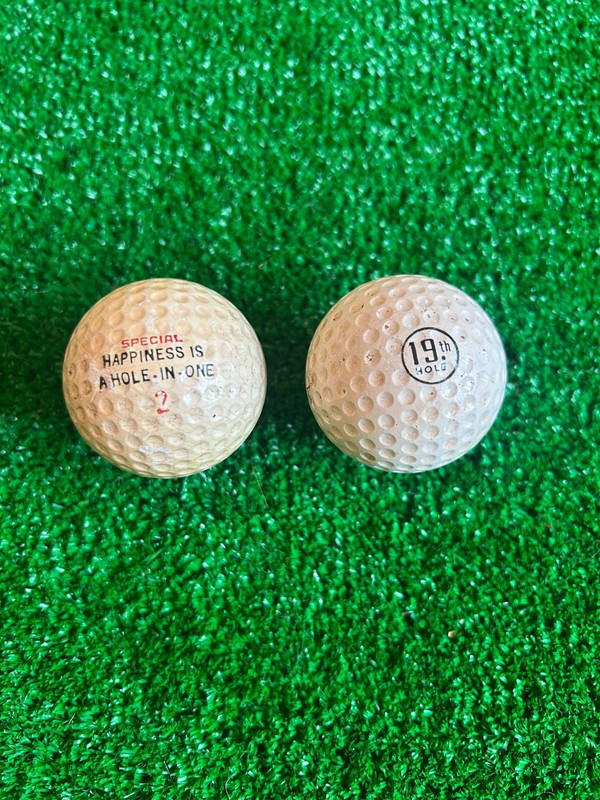 Vintage Novelty Golf Balls, 19th Hole, Hole-In -One