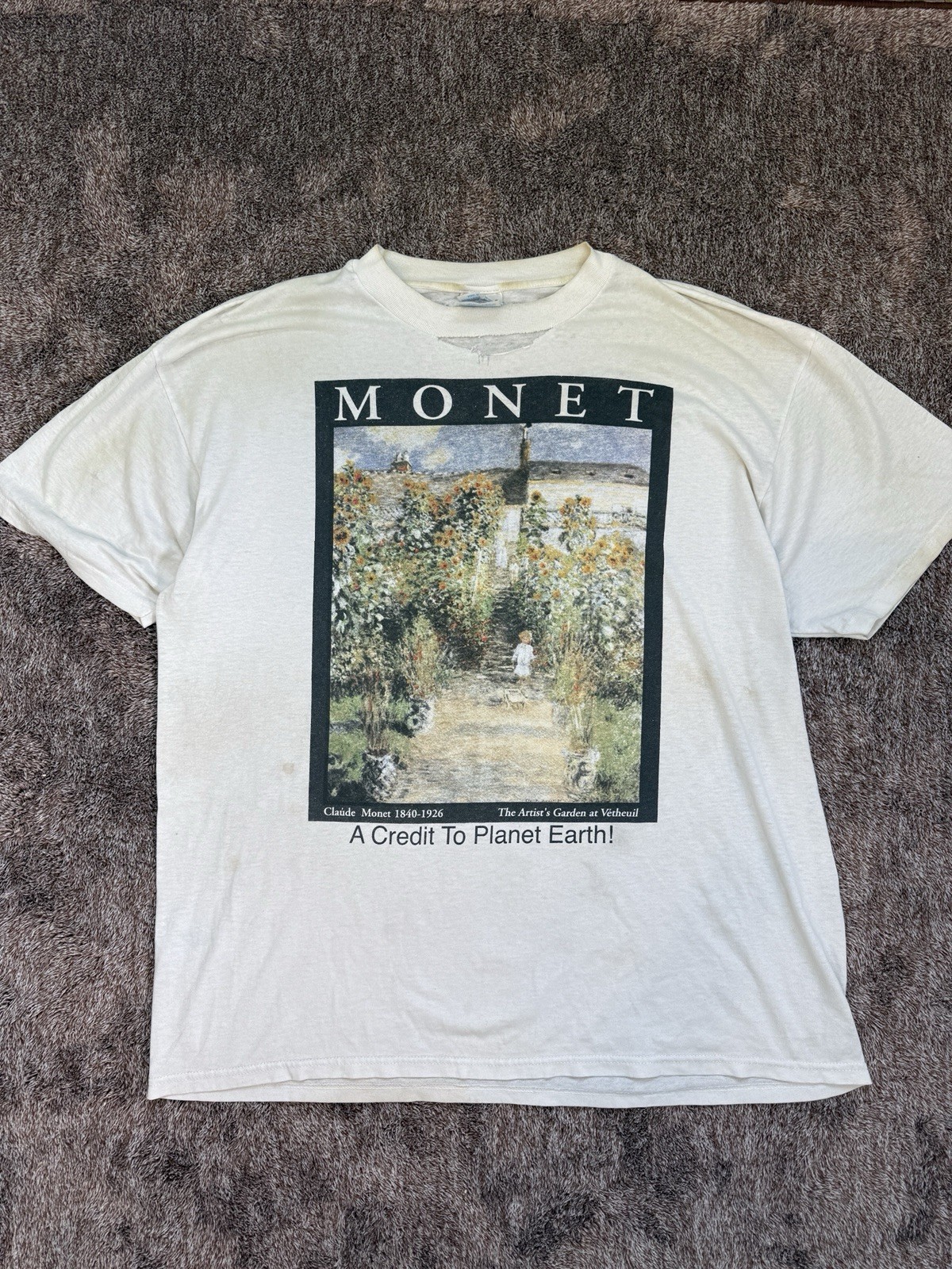 RARE Claude Monet 1990s Vintage Art T Shirt , Size XL *READ*