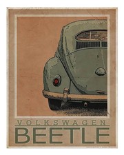 Vintage Volkswagen K�fer Wandkunst Retro Auto Dekor Urbane Szene Wand