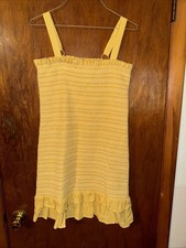 American Eagle Women Mini Dress Sz M Yellow Ruffle  NWT.   C129