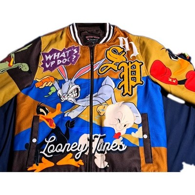 Looney Tunes Southpole Varsity Jacket Multicolor Large Bugs Bunny Daffy Duck