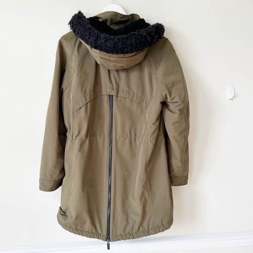Coffee Shop New York Jacket Size L Green Winter Trench Coat Longline Warm - Picture 4 of 10