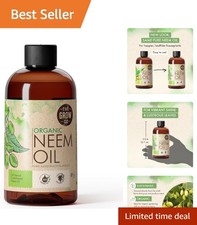 8 oz Organic Neem Oil - Pure Cold-Pressed Formula for Leaf Shine Garden Care