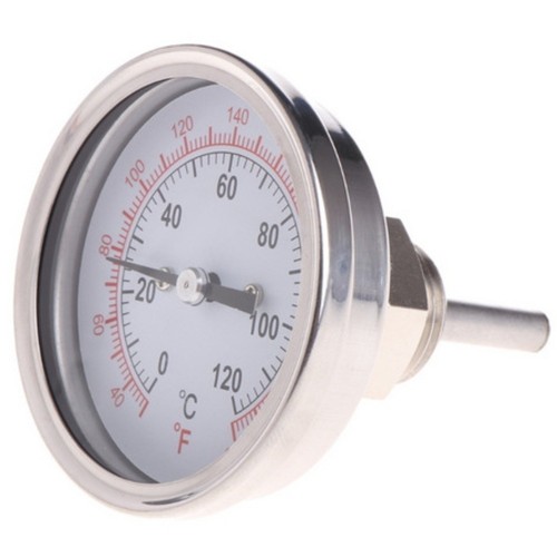 63mm Stainless Steel Thermometer for Boiler Still Pot Lid Installation