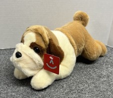 Aurora World English Bulldog Dog Laying Plush 12" Stuffed Animals
