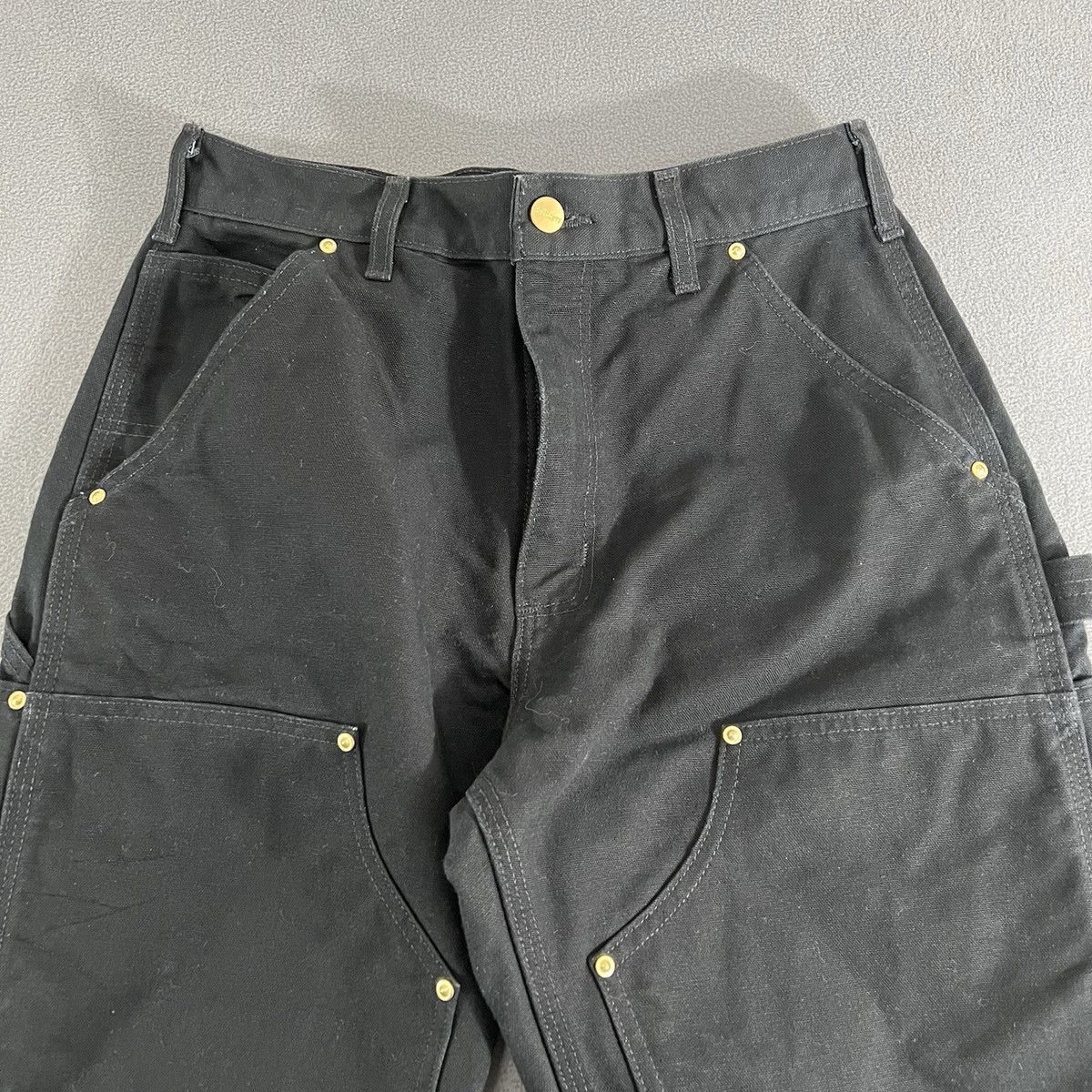 Carhartt Pants 30X32 Black Double Knee Work Thrashed