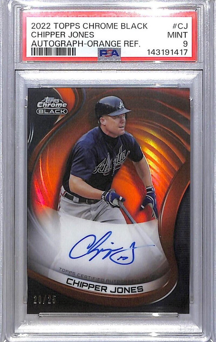 2022 Topps Chrome Black Orange #CBA-CJ Chipper Jones PSA 9 MINT 