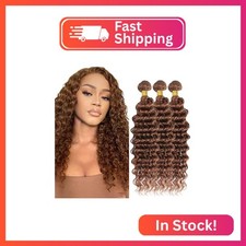 Light Brown Bundles Human Hair 30 Deep Wave 3 Bundles 16 18 20 inch Light Brown