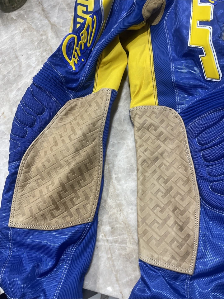 JT Racing USA Motocross Pants Classick MX Blue Yellow RIDING Hip Pads Size 28 - Image 2 of 4