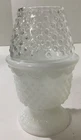 Vintage Avon Hobnail Milk & Clear Glass Fairy Lamp- Candleholder-1970's