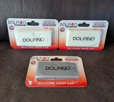 DOLFINO Sport Series *Lot Of 3* Silicone Swim Caps 2012 New Old Stock 