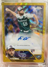 Jake Bird 2023 Topps Chrome Gold Wave Rookie AUTO /50 #AC-JBI Yankees Autograph