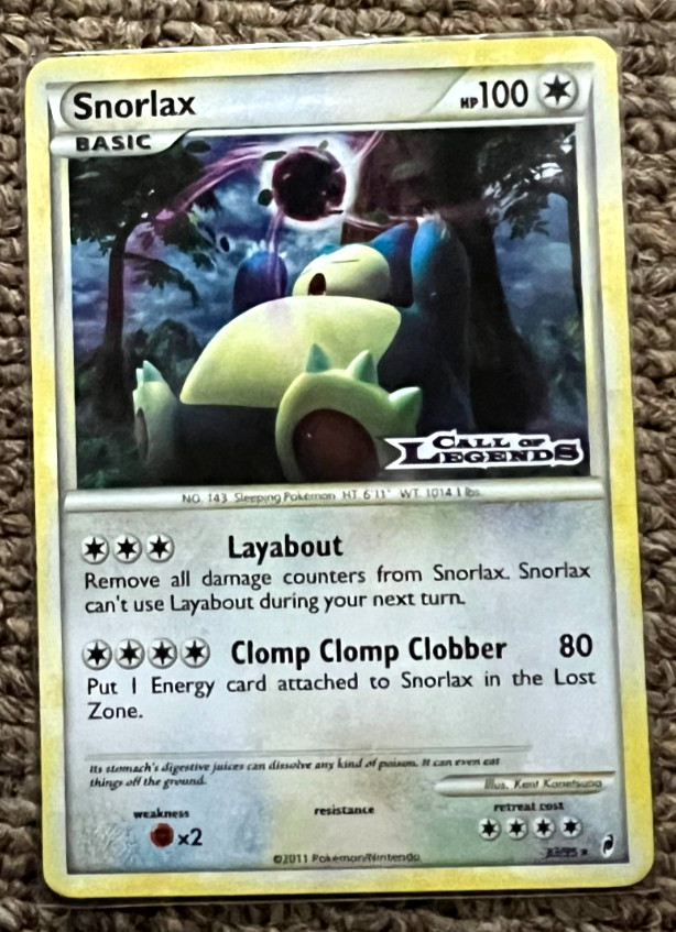SNORLAX 33/95 HOLO CALL OF LEGANDS PRERELEASE POKEMON CARD NM