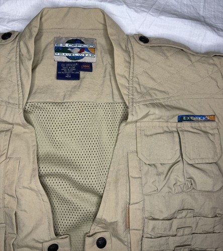Exofficio Vest Mens L Tan Utility Outdoors Hiking Fly Fishing Hunting - Picture 3 of 4