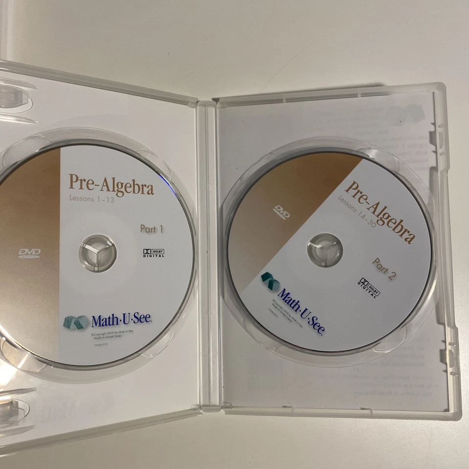 Math U See Pre Algebra Instructor Manual, student workbook, tests, DVDs Like New - Image 4 of 4