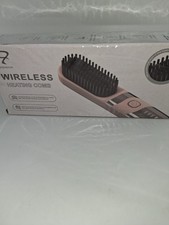 Cordless Hair Straightener Wireless Brush Travel Size Comb for Women Pink