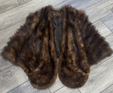Vintage Hudson  s Detroit Genuine Brown Mink Fur Cape Stole Wrap Shawl One Size