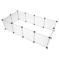 12 Panel Pet Playpen DIY Expandable Plastic Fence Puppy Kennel for Small Animals