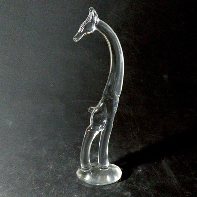 HEISEY TURNED GIRAFFE, Art Deco Glass, 10 7/8 in,  Made In USA