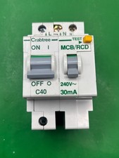 Crabtree Polestar C40 40A 30mA Double Pole RCBO MCB/RCD