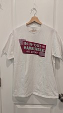 IN N OUT BURGER NO DELAY MEN'S T-SHIRT Size L cotton Made in USA white