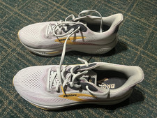 Brooks Ghost 15 womens Running Shoes Low Top Lace-Up White/Pink/Yellow 1204111B