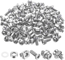Rack Mount Screws and Cage Nuts Set, 110 Pcs Carbon Steel for Server Cabinets