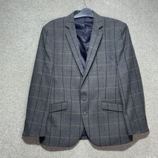 Giacca elegante Brook Taverner blazer uomo 42S grigio lana con finestra