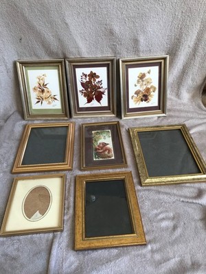 RESTPOSTEN 8 VINTAGE DEKORATIVE GOLD VERGOLDETE RAHMEN FOTORAHMEN