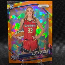 2025 Panini Prizm WNBA - Rookie Variation Lucy Olsen #145 Orange Ice Prizm (RC)