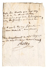 Louis Robbe (1806-1887)  Signed Partial Note / Autographed Belgian Artist