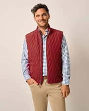 johnnie-O Belfry Quilted Puffer Vest Cardinal Size M