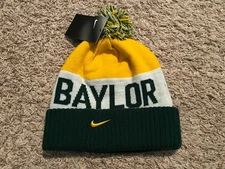 NWT Nike Baylor University - Baylor Bears Beanie Hat with Pom (9520)