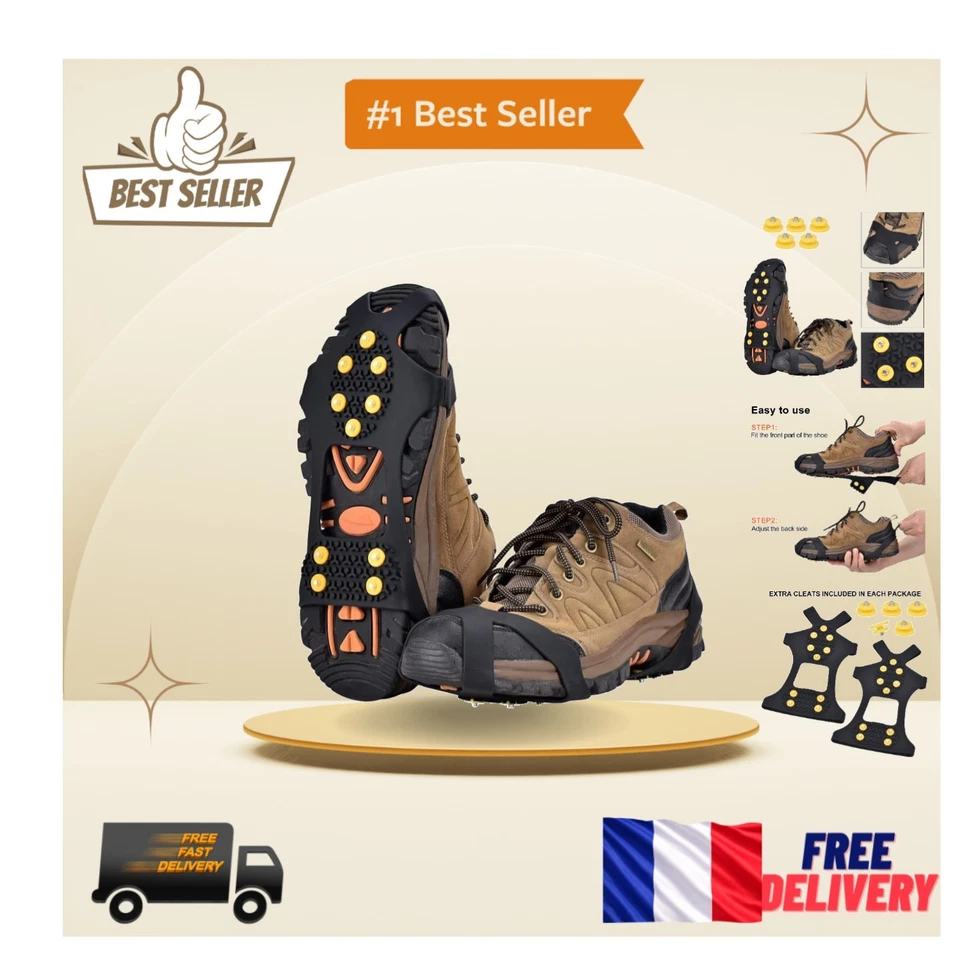 Crampons Aliglow : Adhérence Supérieure pour Chaussures en Conditions Glissantes - Photo 1/4