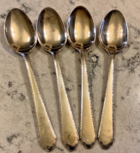 LUNT STERLING SILVER William & Mary Teaspoons, 4.4toz.