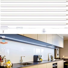 Motion Sensor Under Cabinet Lights, Plug in, Seamlessly Linkable, 6 Pcs 12 Inch 