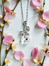 Gorgeous Butterfly Swarovski Elements Crystal Necklace 18K Gold Plated 16-18"