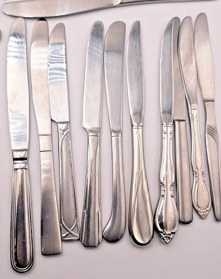 Lote Mixto 40 Cuchillos de Cena Inoxidable Artesanía Sin Marca Patrones Surtidos 8"-10"ea Foto 4 de 4