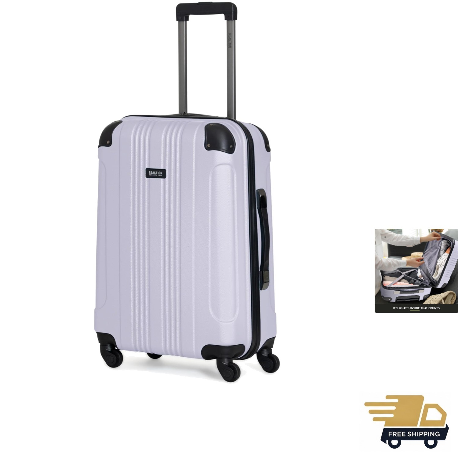 Out of Bounds Lightweight Hardshell 4-Wheel Spinner Luggage, Lavender, 20-Inc...