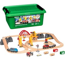 Brio 33097 Cargo Railway Deluxe Set  54 Piece Train Toy with Accessories