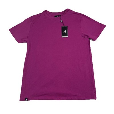 Kangol Mens Plum Short Sleeve T-shirt Cotton Blend Logo Size Large New with Tags