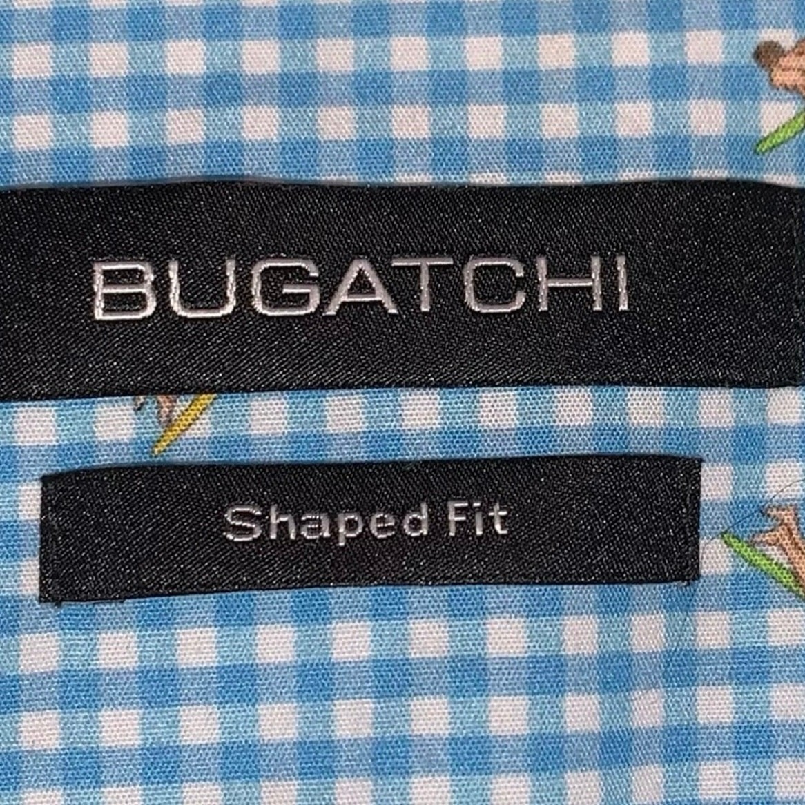 Bugatchi Blue Micro Gingham Button Down Shirt Med… - image 3