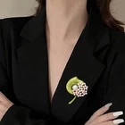 Vintage Green Color Plant Pearls Brooch Pin Flower Brooch For Women Jewelry Gift