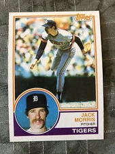 1983 Topps - #65 Jack Morris HOFer - near mint condition - FREE SHIPPING