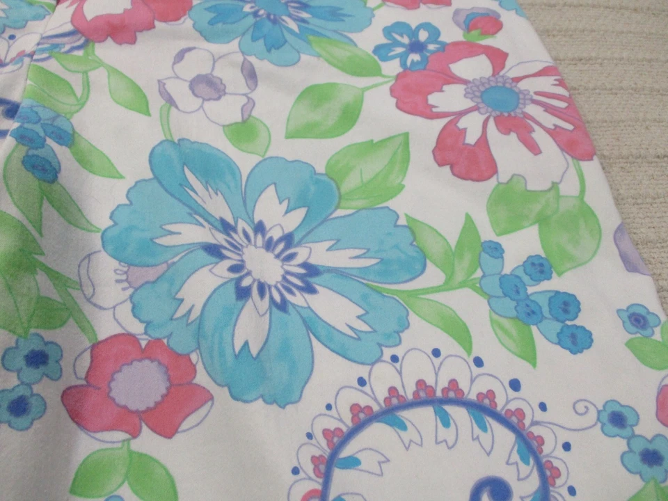 Pantalones para mujer Sigrid Olsen 12 blanco vestido floral pierna recta frente plano algodón Foto 4 de 4