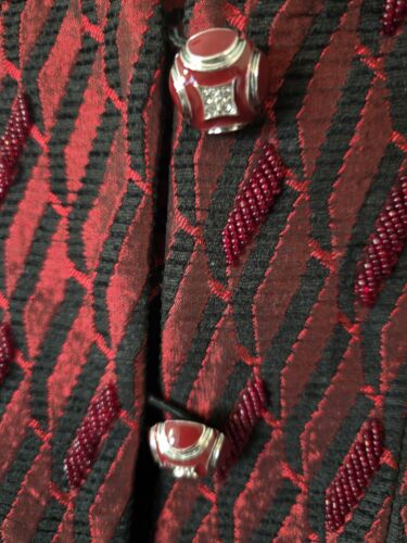 Donna Vina Couture Blazer Jacket Women Sz 8 Beaded Embroidered Whimsgoth Boho - Picture 13 of 17
