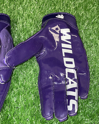 purple and gold nike football gloves